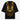 Black t-shirt with a yellow and black panther mask design on a white background