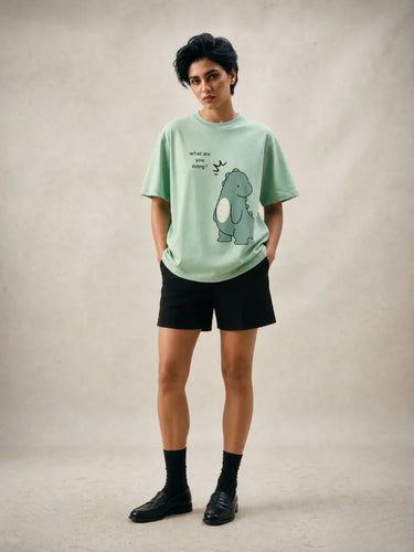 Dragon t shirt front girl standing