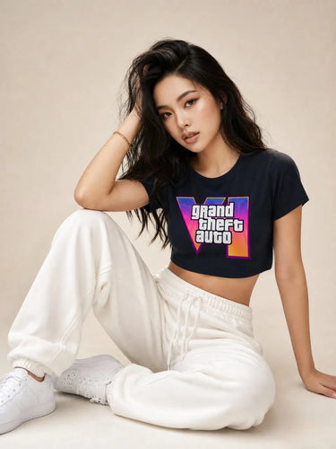 GTA VI NAVY BLUE Baby Tee