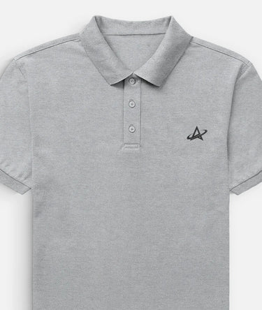Gray polo T Shirt with a small black logo