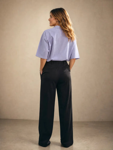 Lavender Shirt For Women standing pose back