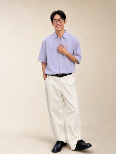 lavender cotton oversized shirt