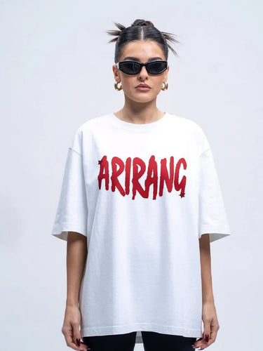 bts arirang t shirt female Standing front