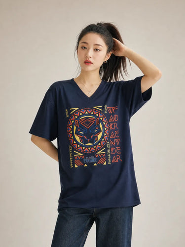 wakanda forever t shirt standing girl front