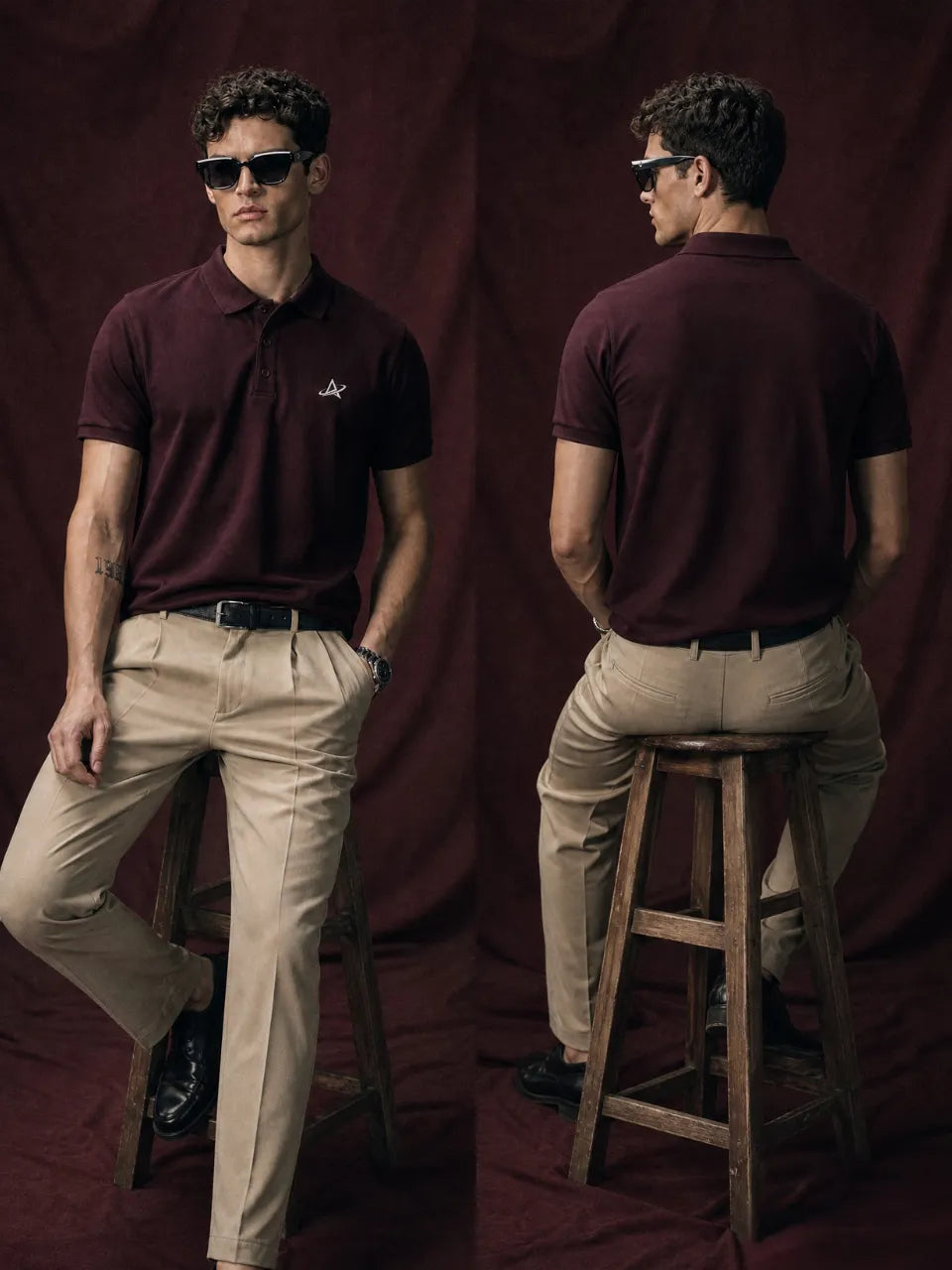 Maroon Polo T-Shirt.