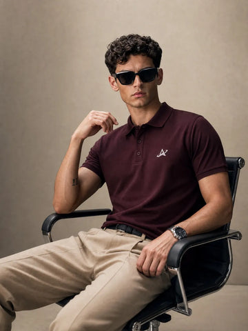 Maroon Polo T-Shirt.