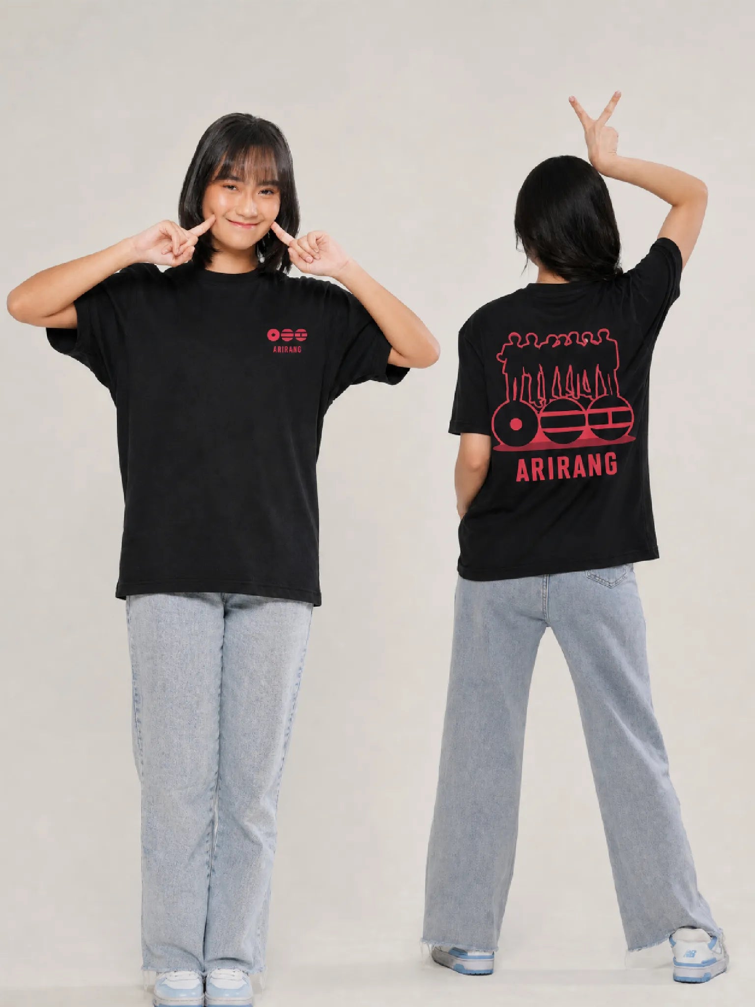 Arirang Black Oversized T-Shirt For Women.