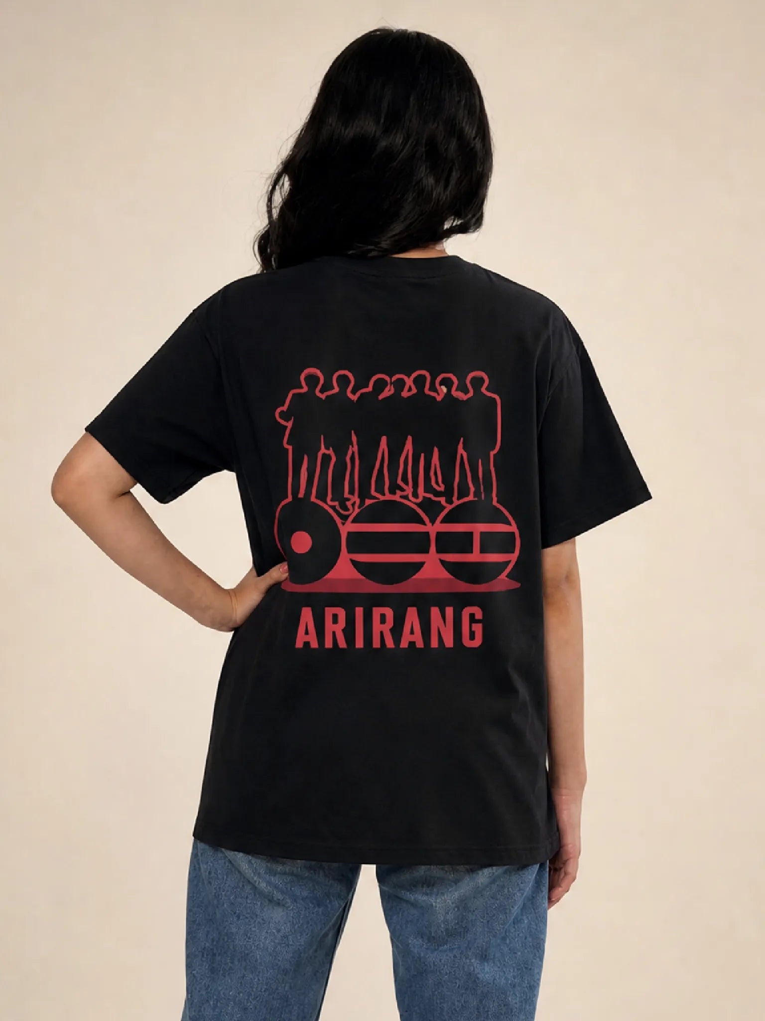 Arirang Black Oversized T-Shirt For Women.