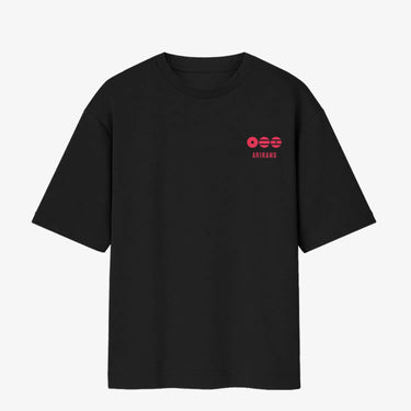 Arirang Black Oversized T-Shirt For Women Front Mockup
