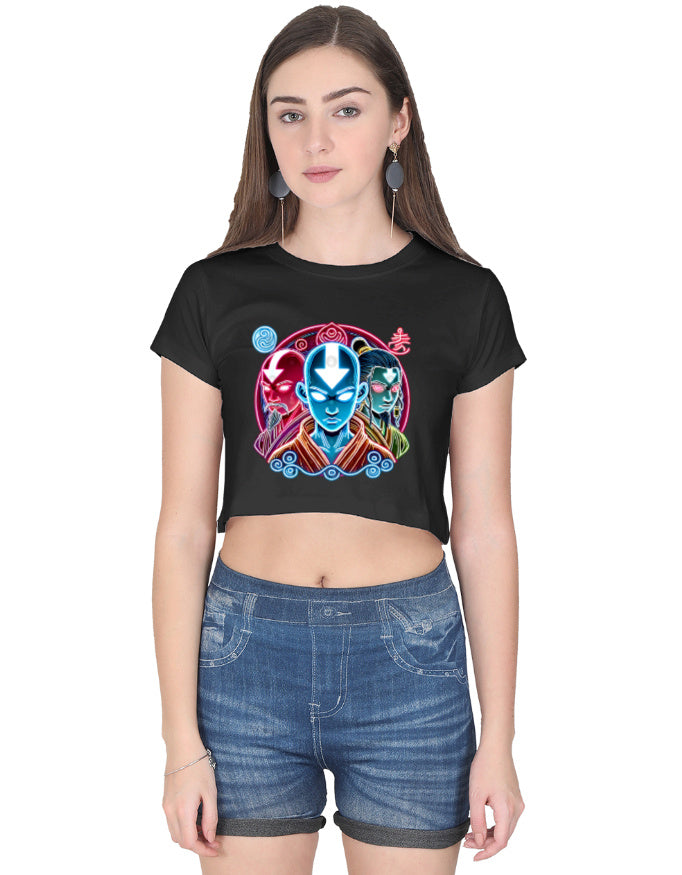 Avatar aang Avatar State Crop Top front  mockup