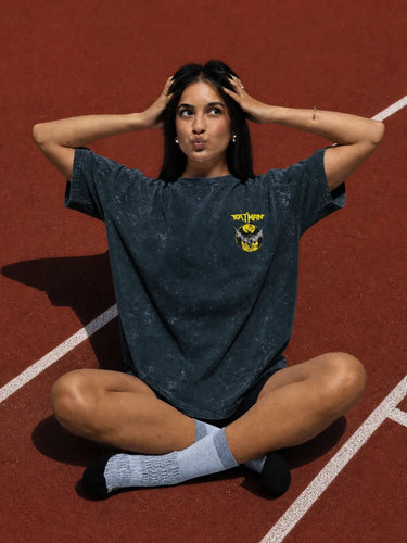 Batman t shirt  sitting girl front