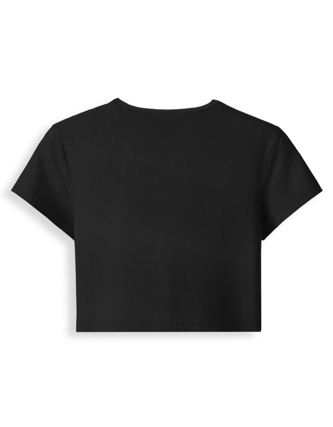 Black Cat Cropped Baby T-Shirt.