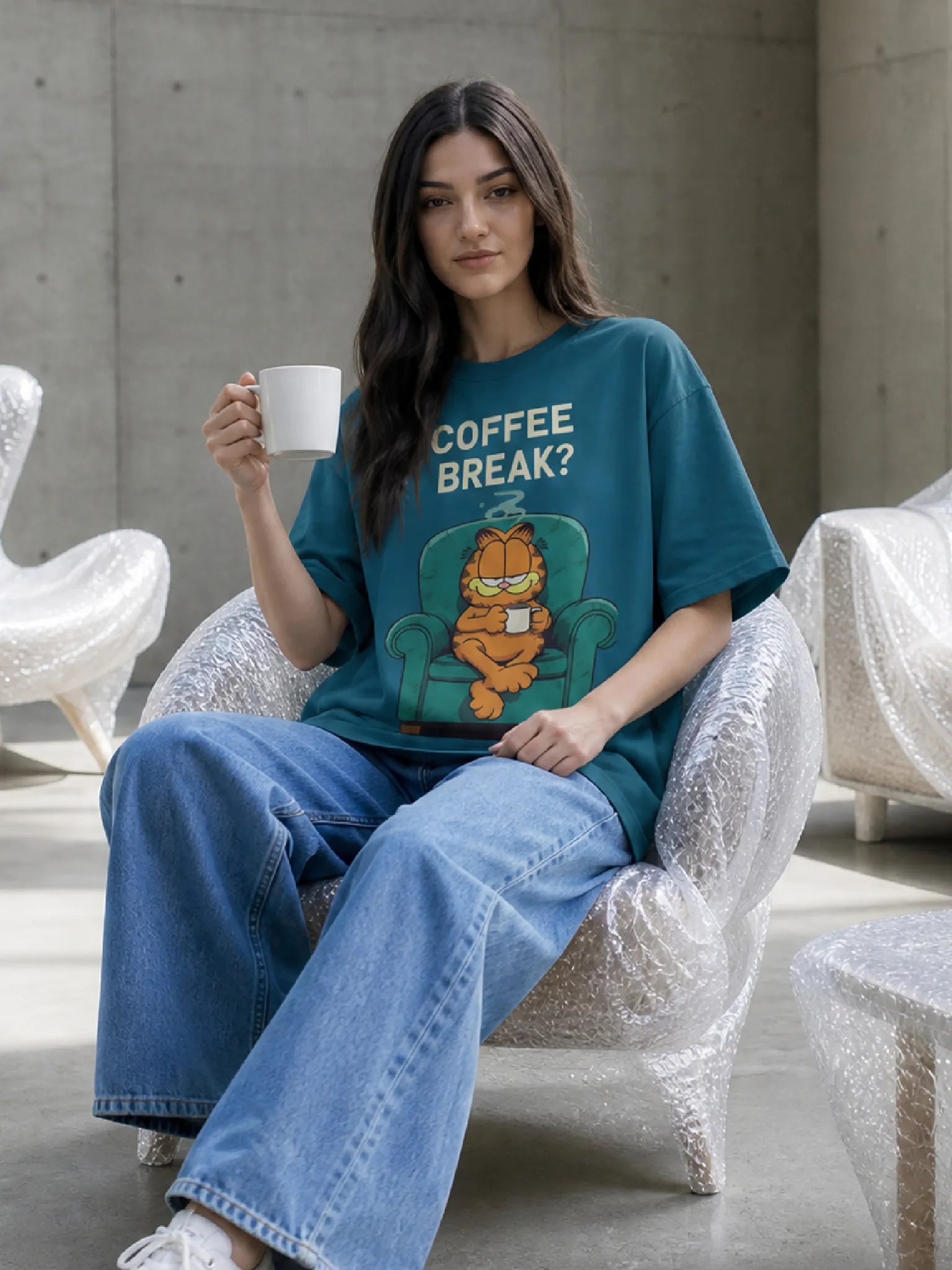Coffee Break Oversized T-shirt.