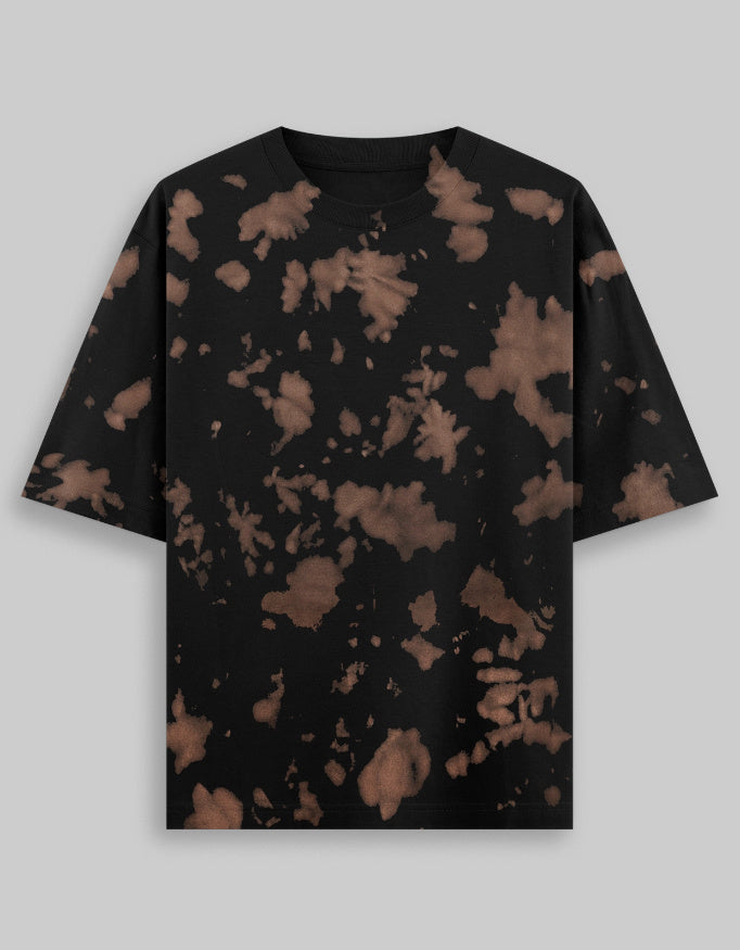 Black & Brown Tie Dye Oversized T-Shirt