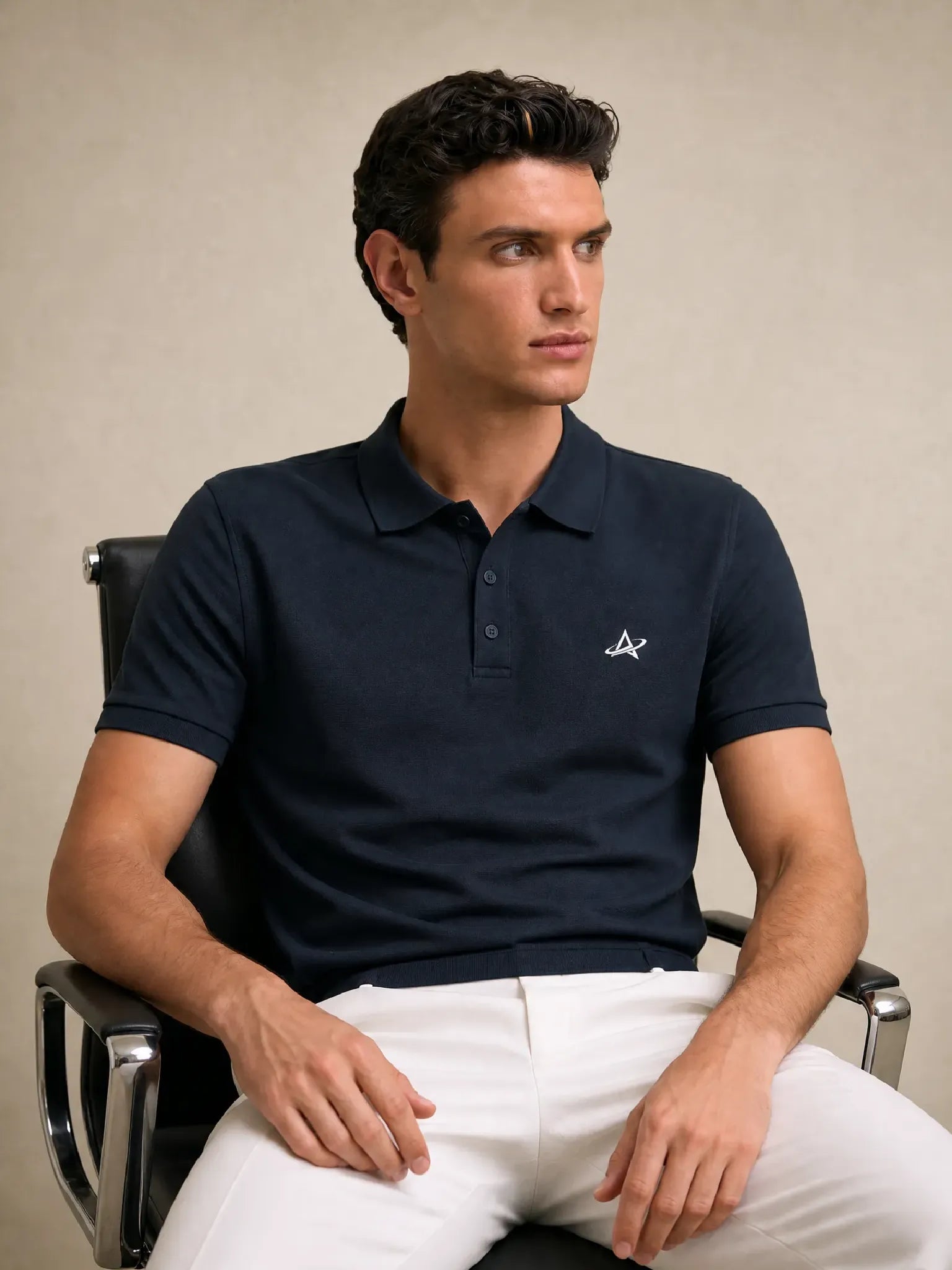 Navy Blue Polo T-Shirt.