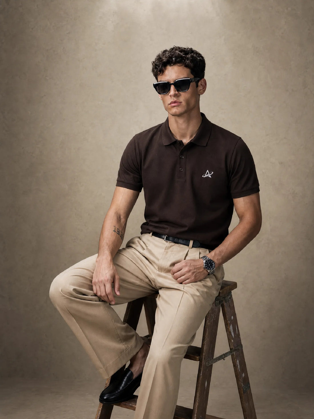 Coffee Brown Polo T Shirt.