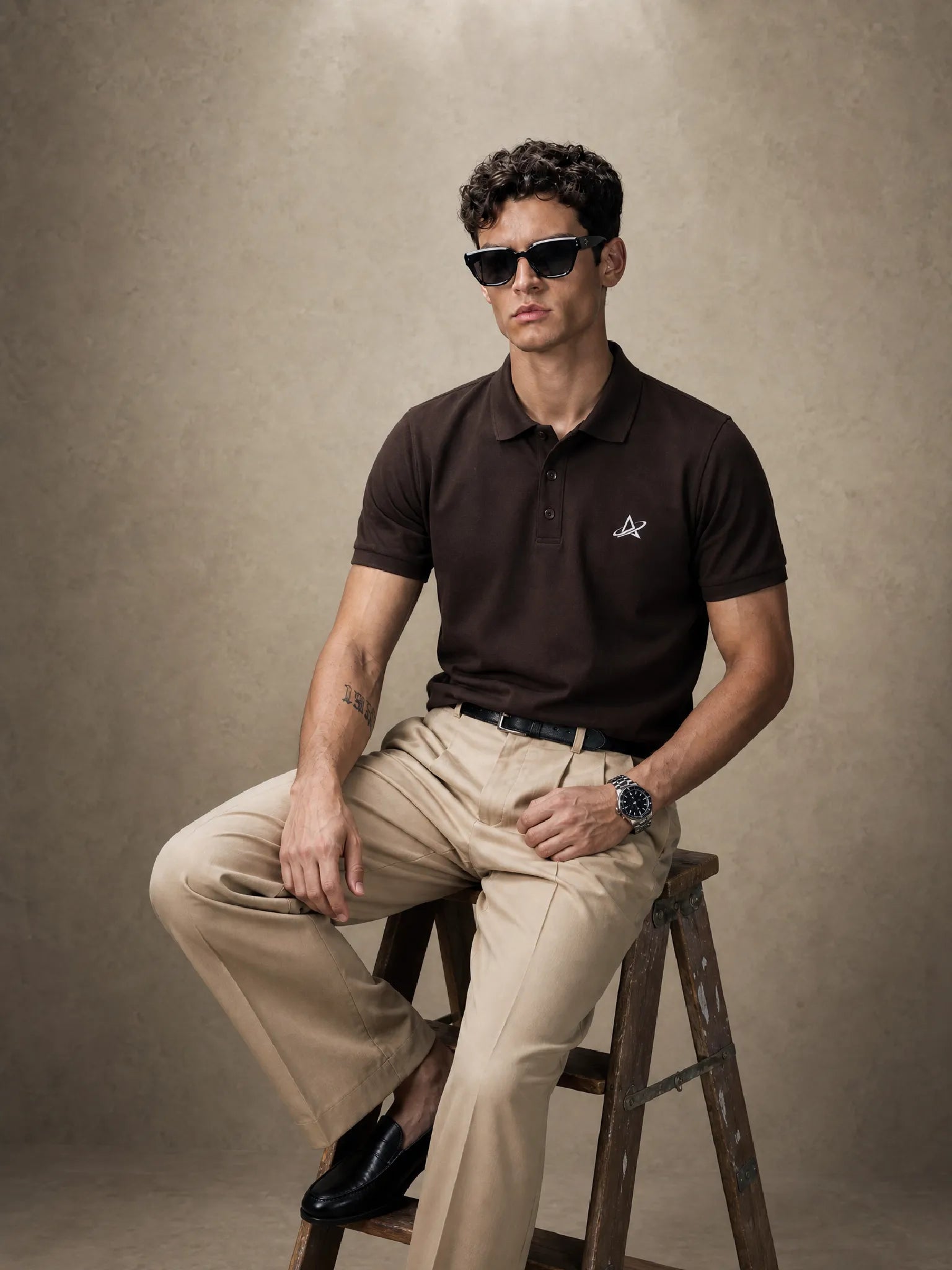 Coffee Brown Polo T Shirt.