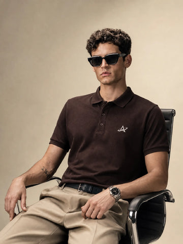 Coffee Brown Polo T Shirt.