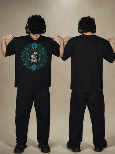 "Sub Moh Maya Hai" Black Oversized T-Shirt