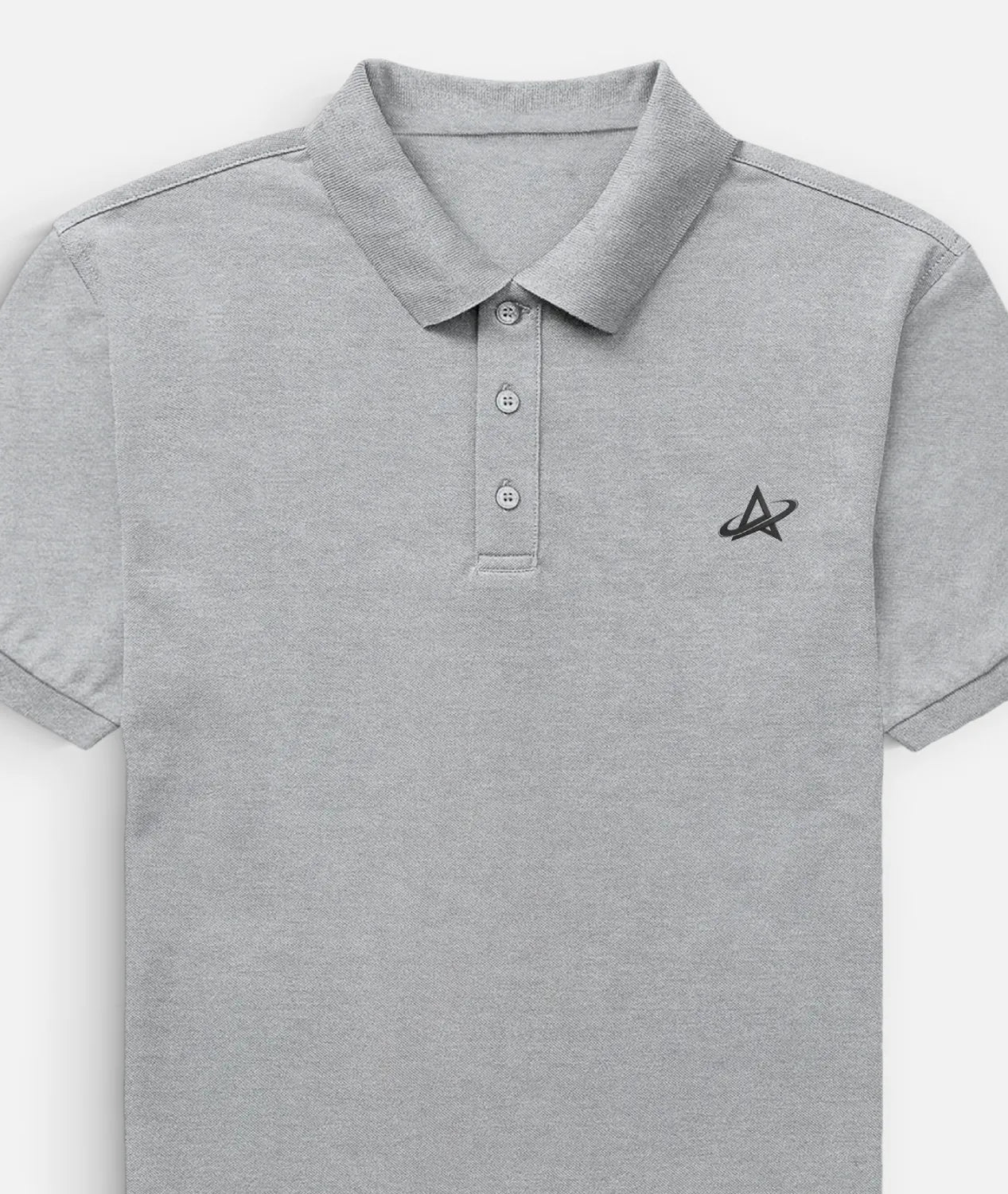 Grey Melange Polo T Shirt.