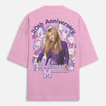 Pink t-shirt with Hannah Montana graphic and '20th Anniversary' on back