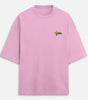 Pink t-shirt with a logo on the chest 