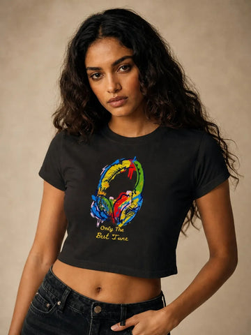 Headphone Baby Tee front view