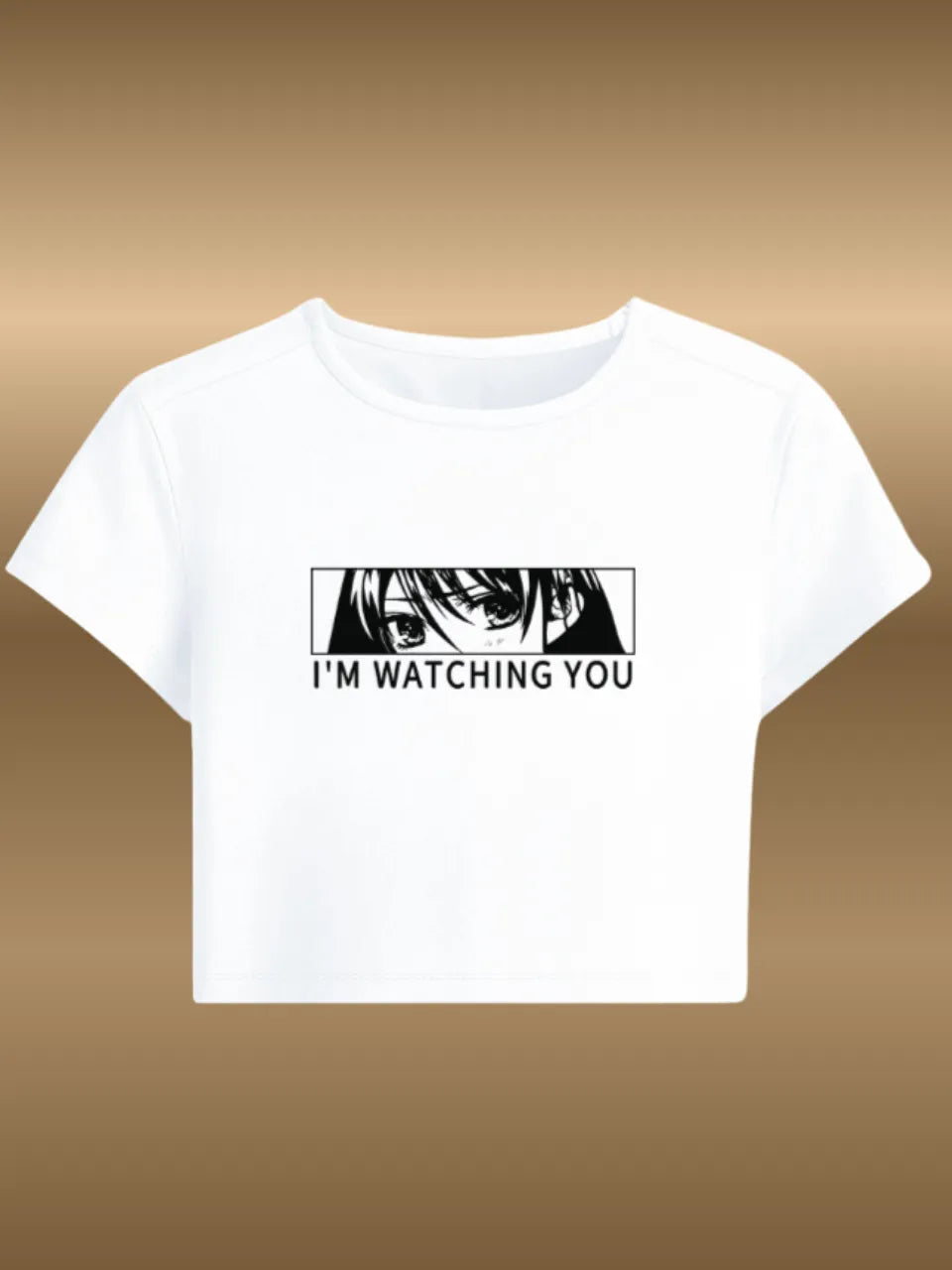 I M Watching You cropped tee close-up
