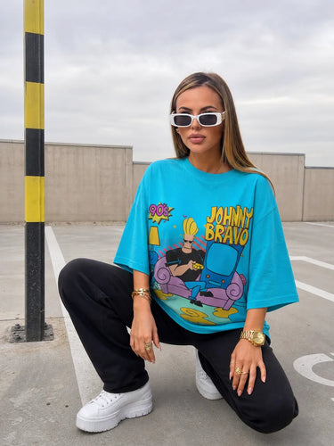 Johnny Bravo Merchandise t shirt girl sitting front