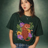 Majestic Tiger Graphic T-Shirt For Women front close up pose