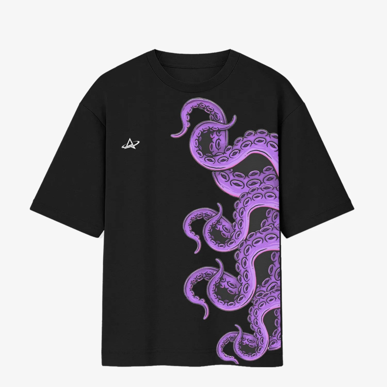 Octopus Arms Black Oversized T-Shirt.