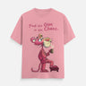 pink pather cartoon character and text 'Find the Calm in the Chaos' on a light gray background