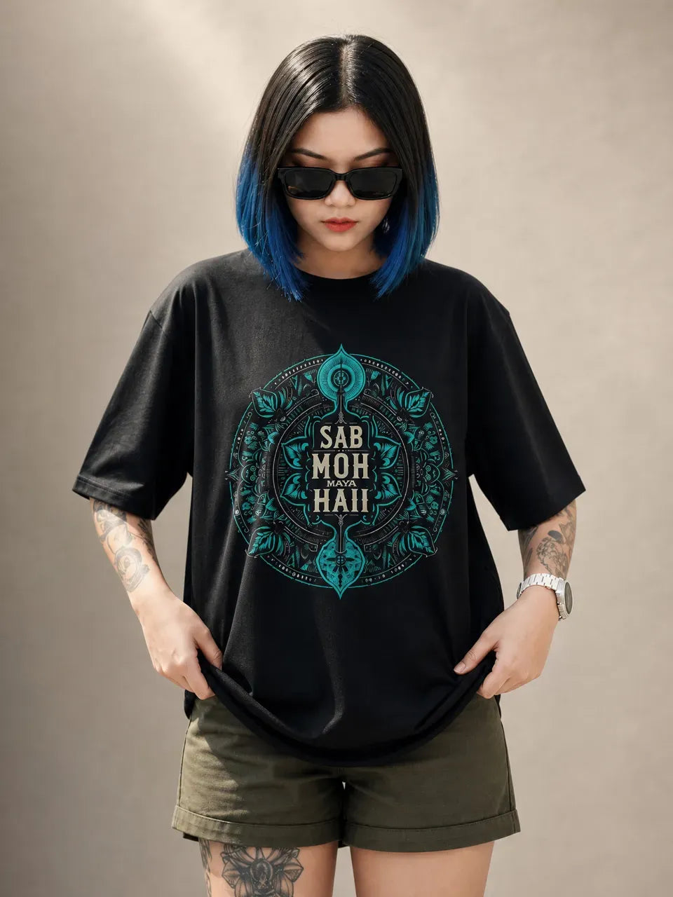 "Sub Moh Maya Hai" Black T-Shirt For Women