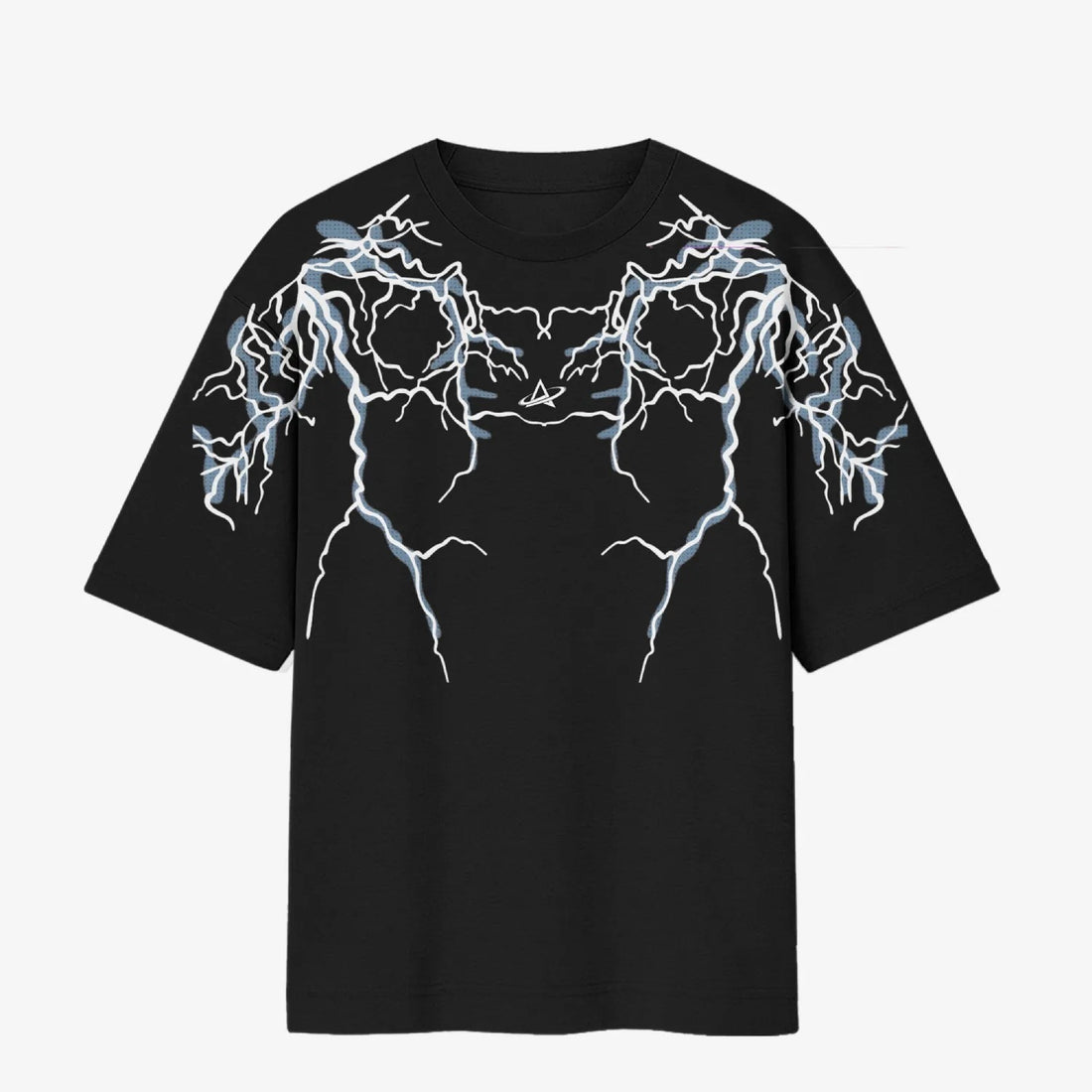Thunder Lightning Black Oversized T-Shirt For Women mockup