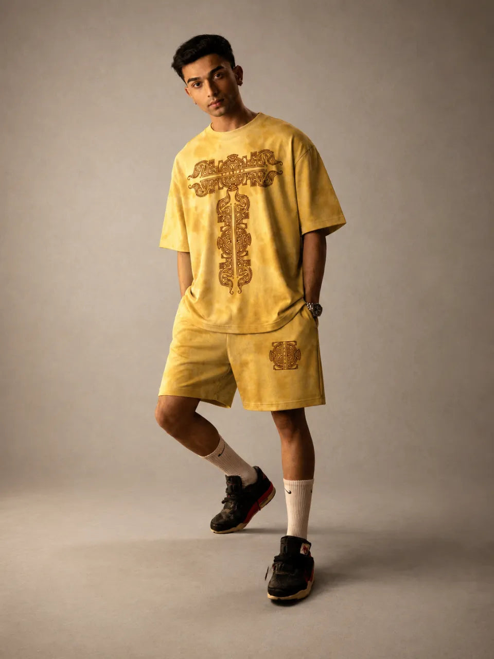 Tie and Dye shorts mens front