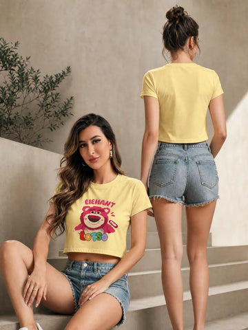 'Lotso' Beige Crop Top.