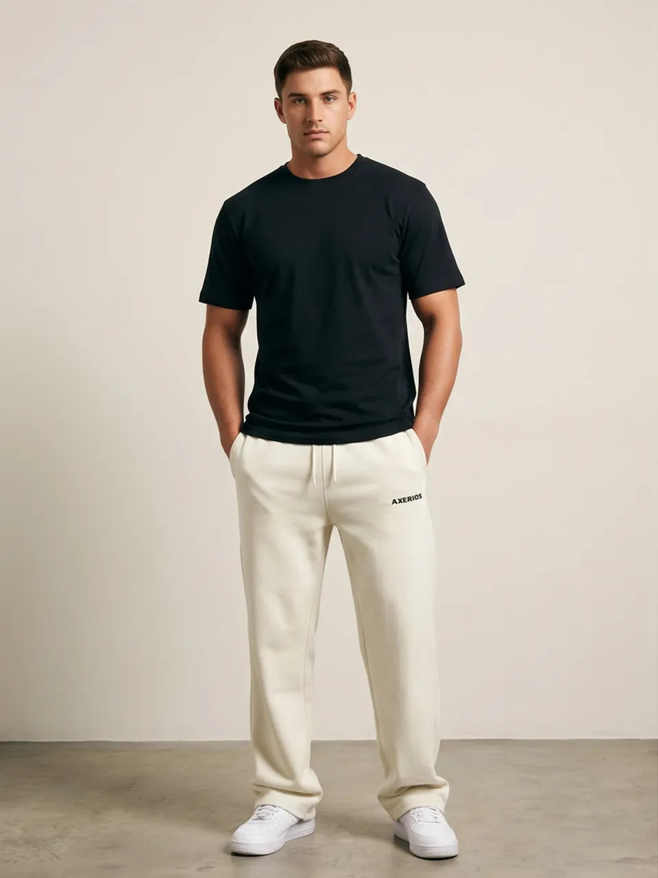 Solid Color T-Shirt for Men Black | Axerios Relaxed Fit