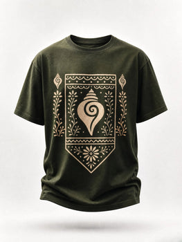 Warli art T shirt For Women front  3d Mockup