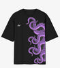 Octopus Arms Black Oversized T-Shirt