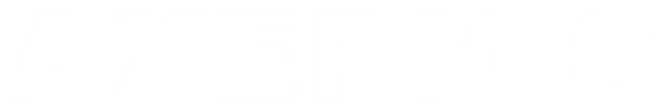 White 'AXERIOS' logo on a Transparent background