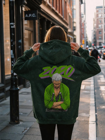 Zoro Acid Wash Hoodie For Women