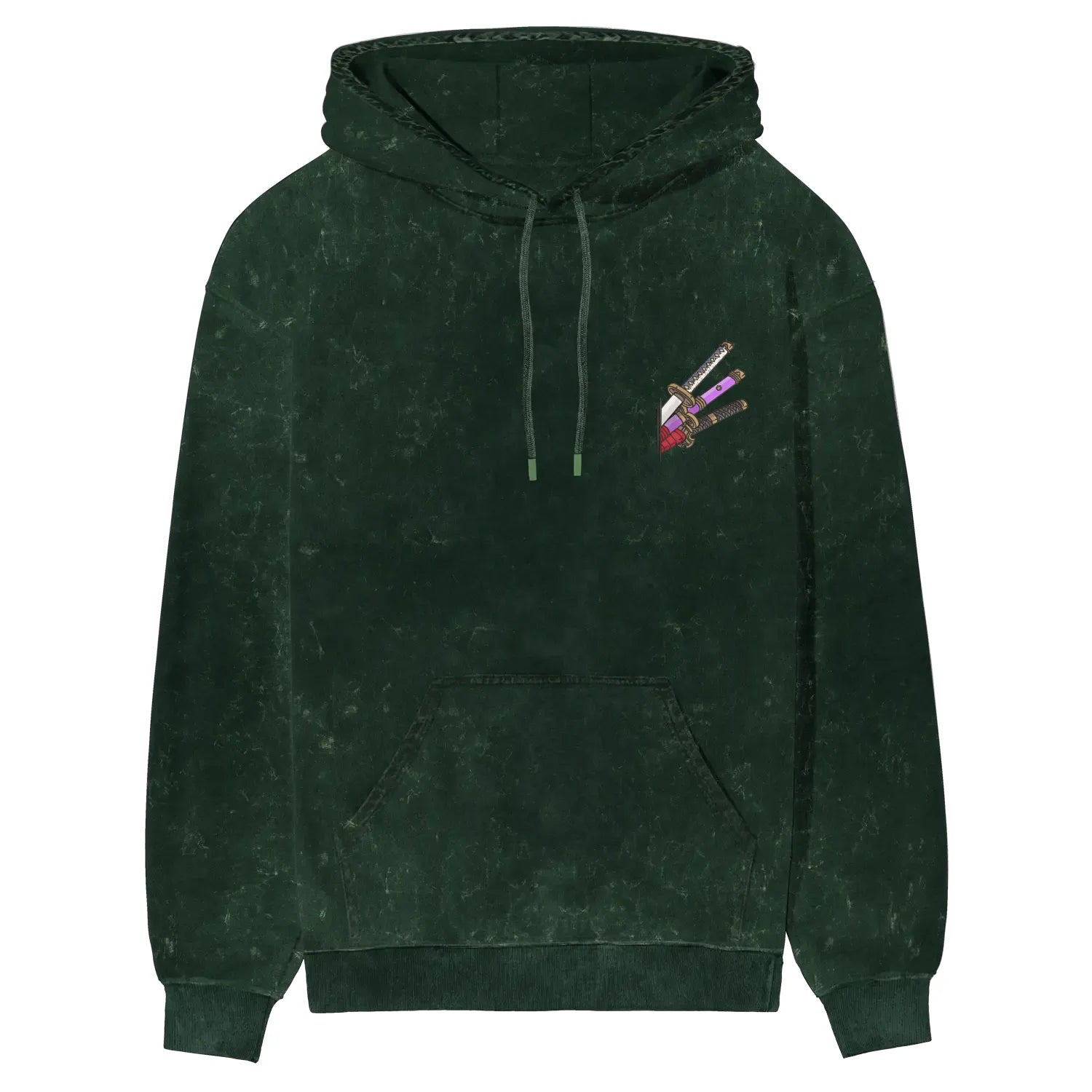 Zoro Acid Wash Green Hoodie