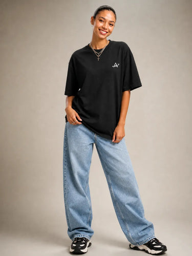 eren yeager oversized t shirt female front standing pose